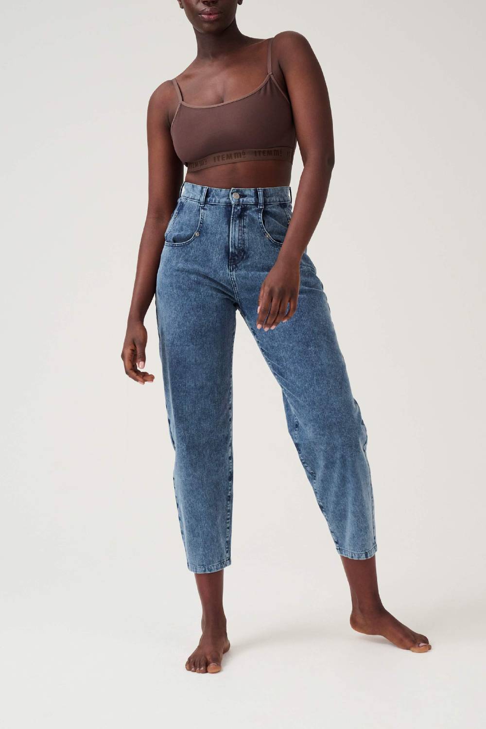 Item M6 Relaxed Denim High Rise Pants Neueste Mode