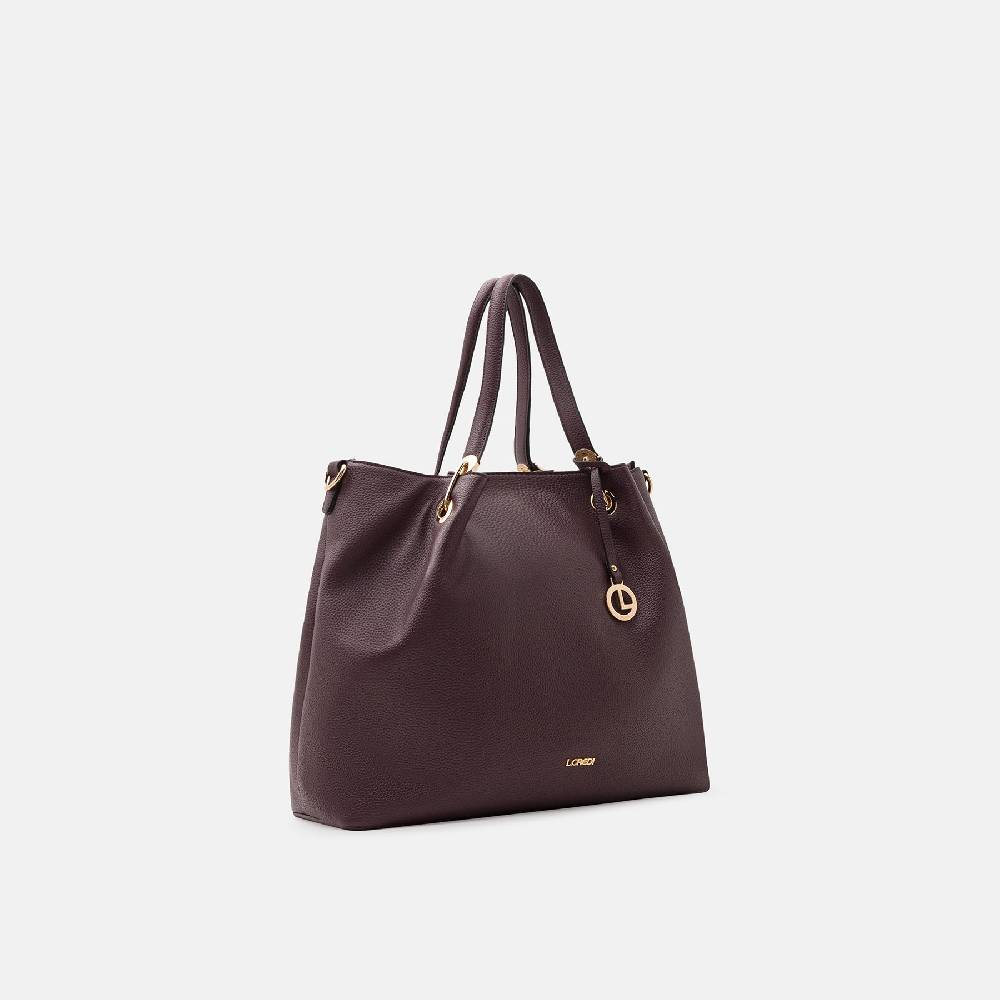 L. Credi Ebony Shopper dark plum Lagerräumung
