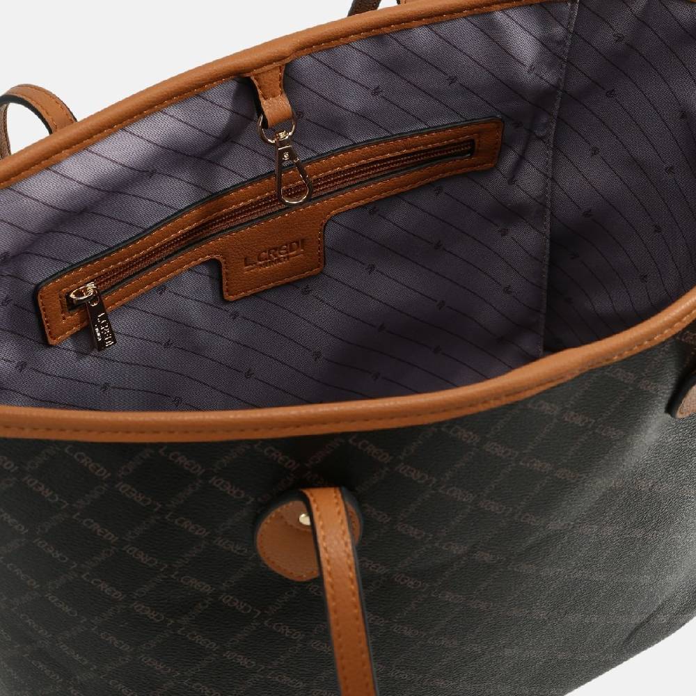 L. Credi Filiberta Shopper braun Sonderangebot der Fabrik
