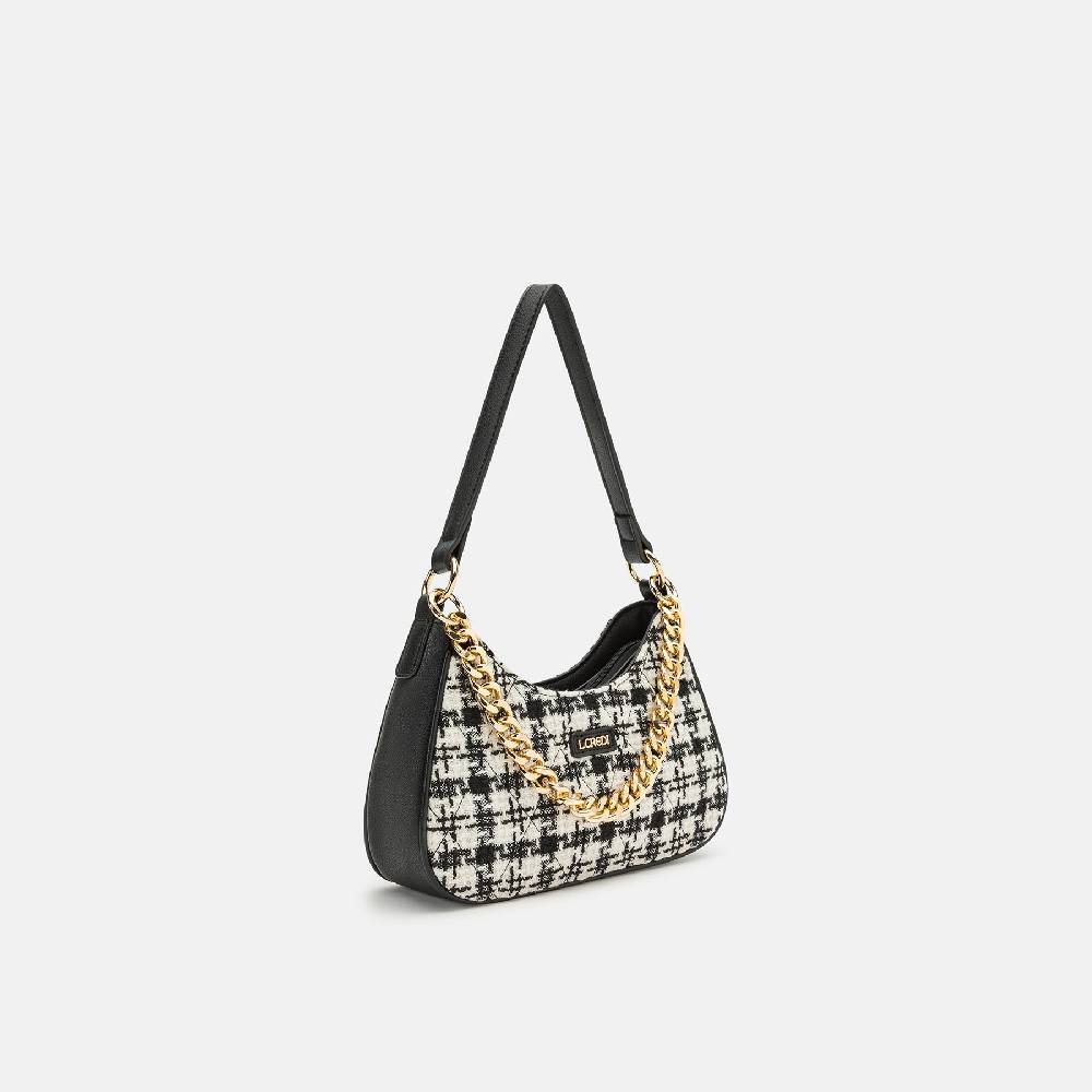 L. Credi Naissa Hobo schwarz / offwhite Super Rabatt