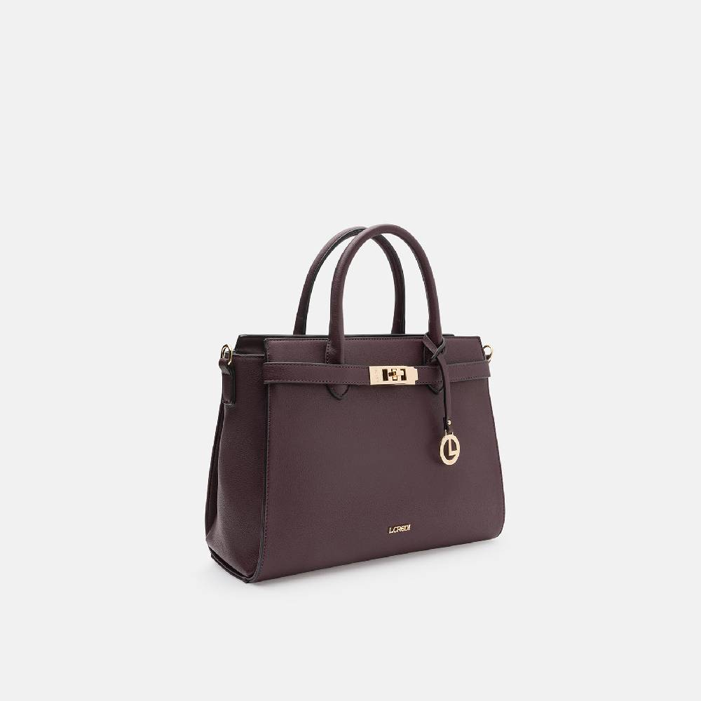 L. Credi Konstanze Henkeltasche dark plum Super Rabatt