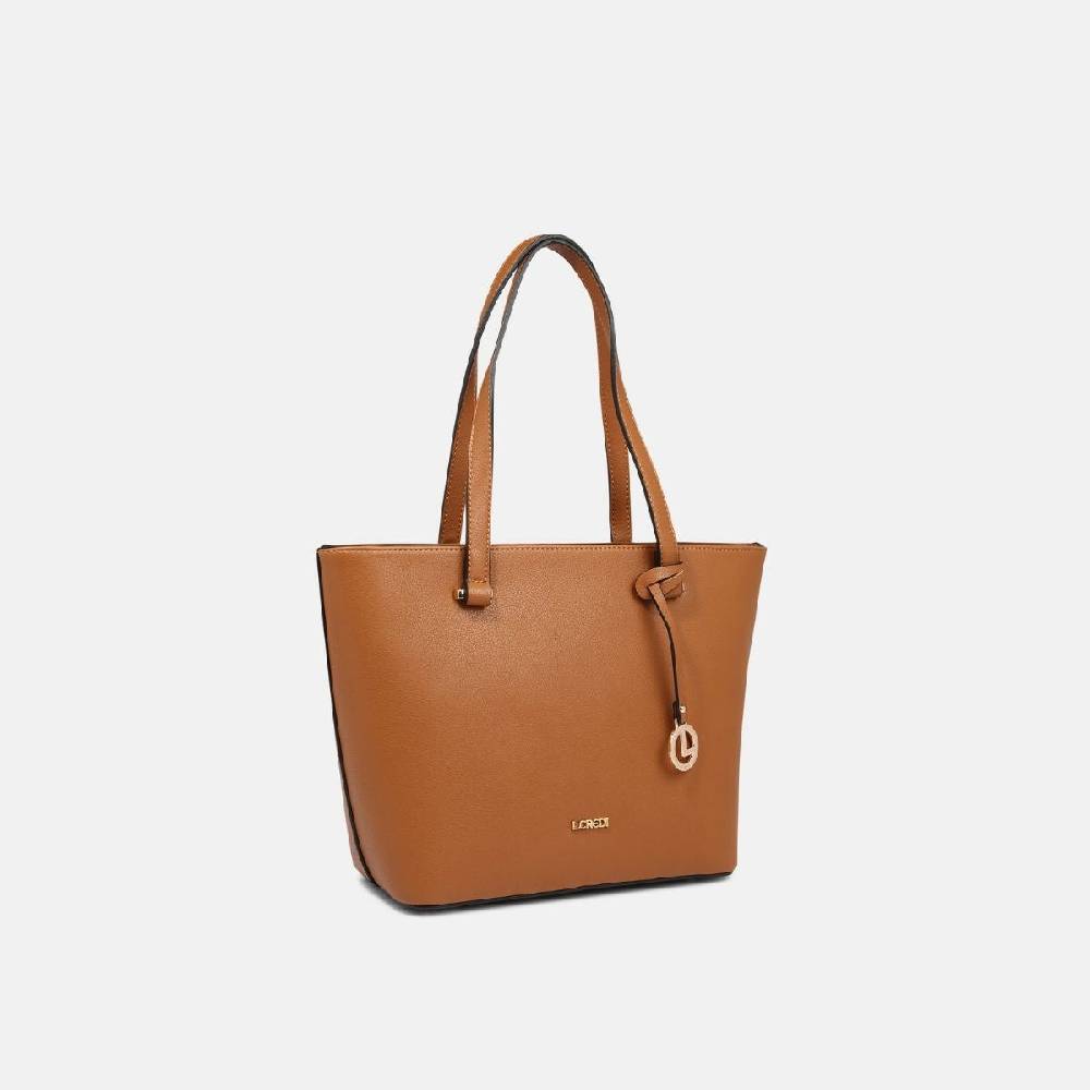 L. Credi Filippa Shopper cognac Sonderangebot der Fabrik
