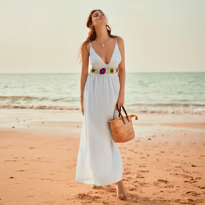 Rosa Faia Style CROCHET DRESS - Strandkleid Kauf eins, bekomm eins gratis
