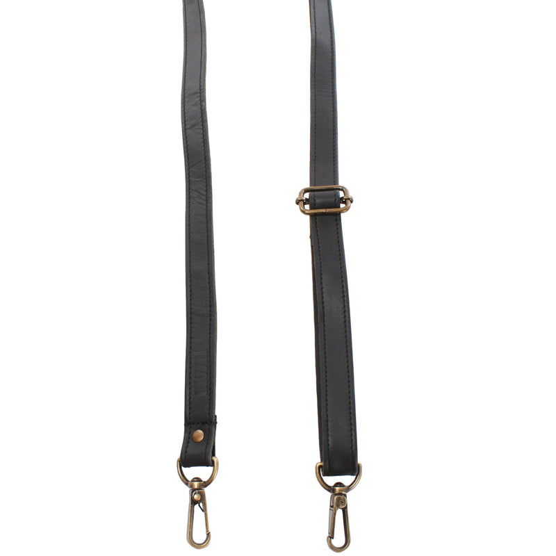 Leconi Trageriemen Leder schwarz schmal 150cm LEC-R4 Begrenztes Angebot