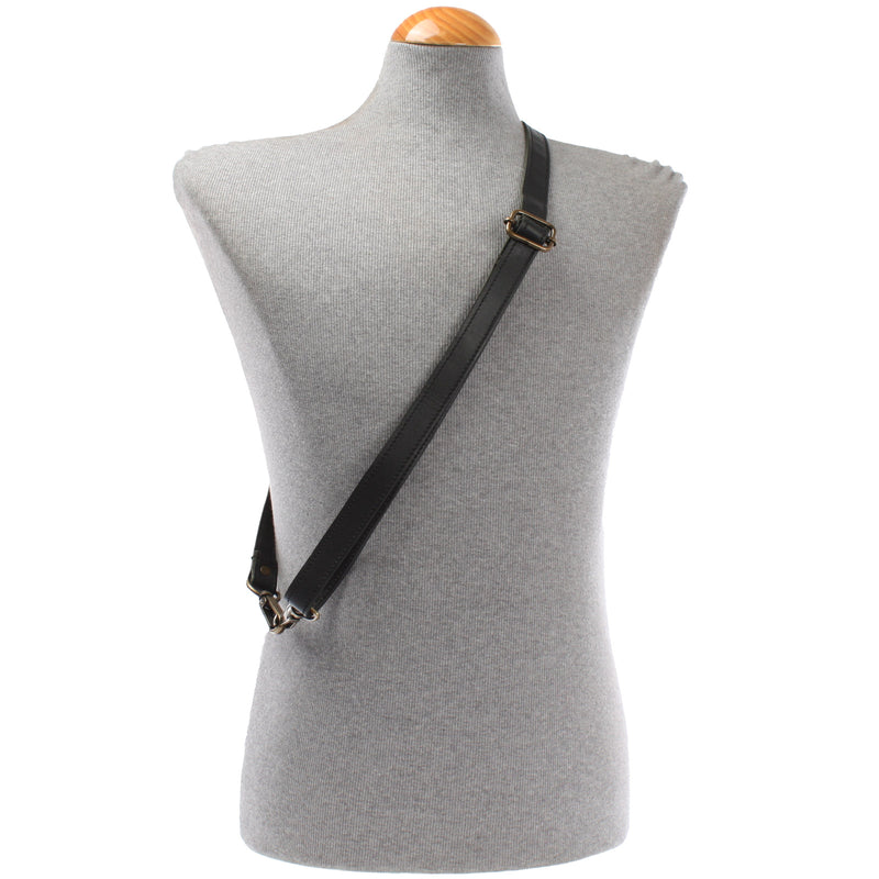 Leconi Trageriemen Leder schwarz schmal 150cm LEC-R4 Begrenztes Angebot