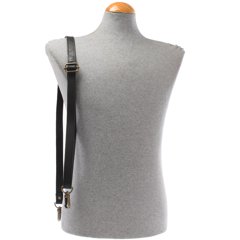 Leconi Trageriemen Leder schwarz schmal 150cm LEC-R4 Begrenztes Angebot