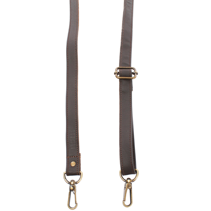Leconi Trageriemen Leder dunkelbraun schmal 150cm LEC-R4 Osterangebot