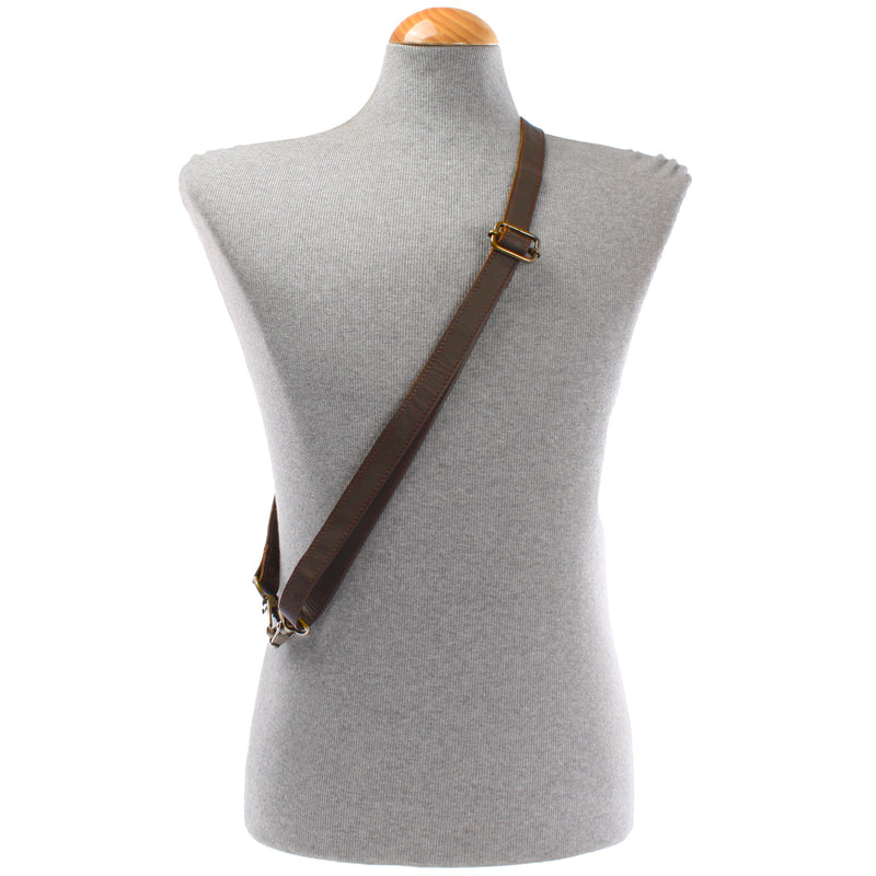 Leconi Trageriemen Leder dunkelbraun schmal 150cm LEC-R4 Osterangebot