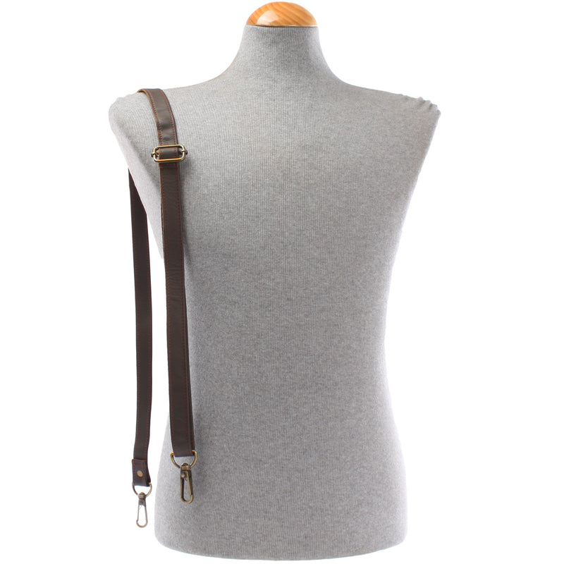 Leconi Trageriemen Leder dunkelbraun schmal 150cm LEC-R4 Osterangebot
