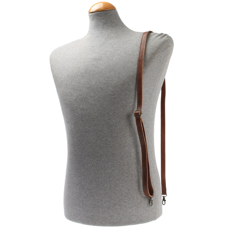 Leconi schmaler Trageriemen Schultergurt Leder 1,6cm x 150cm braun LEC-R8 Zeitlich begrenztes Angebot