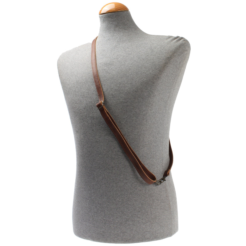 Leconi schmaler Trageriemen Schultergurt Leder 1,6cm x 150cm braun LEC-R8 Zeitlich begrenztes Angebot
