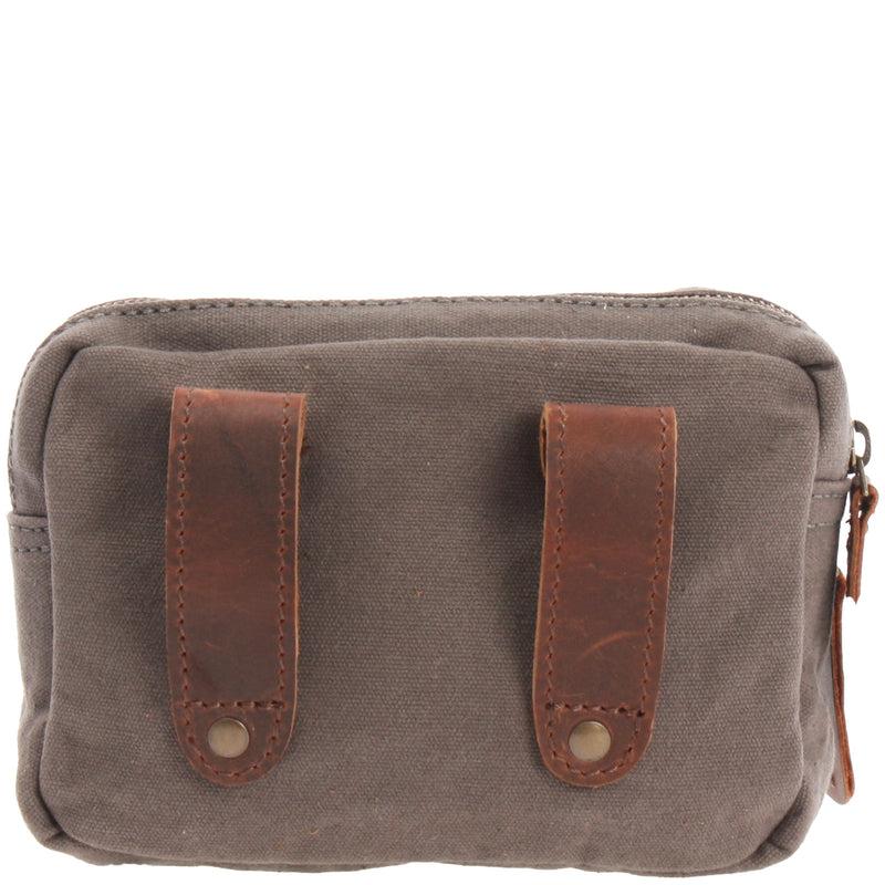 Leconi Gürteltasche Bauchtasche Canvas Rindsleder grau LE3037 Exklusive Angebote
