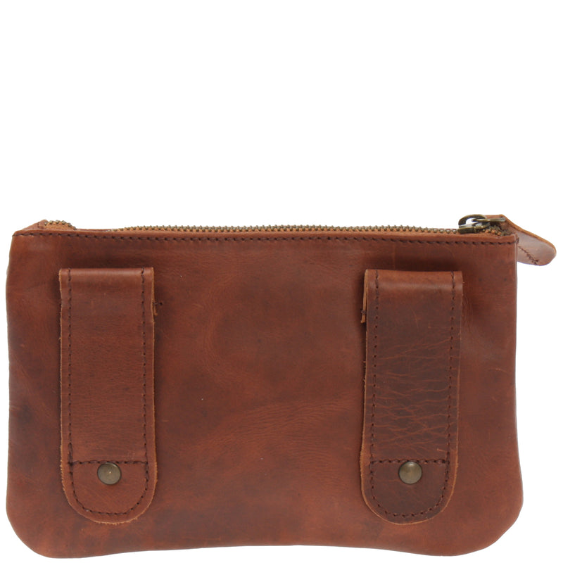 Leconi Gürteltasche Bauchtasche Hüfttasche Damen Herren Rindsleder braun LE9019 Neuheiten
