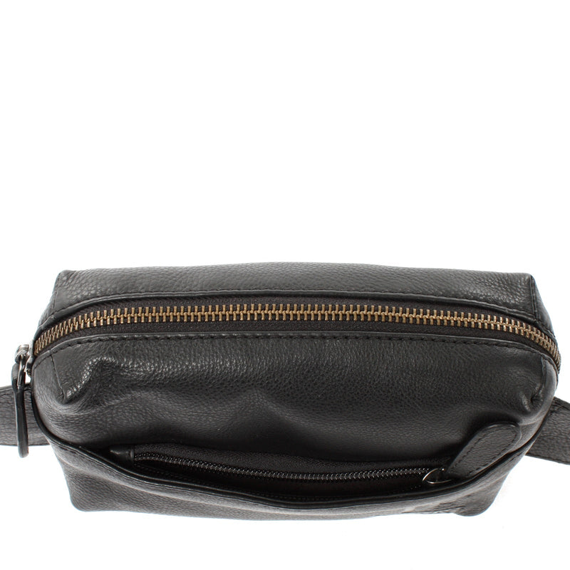Leconi Gürteltasche Bauchtasche Hüfttasche Damen Herren Nappa Leder schwarz LE9029 Tägliche Deals