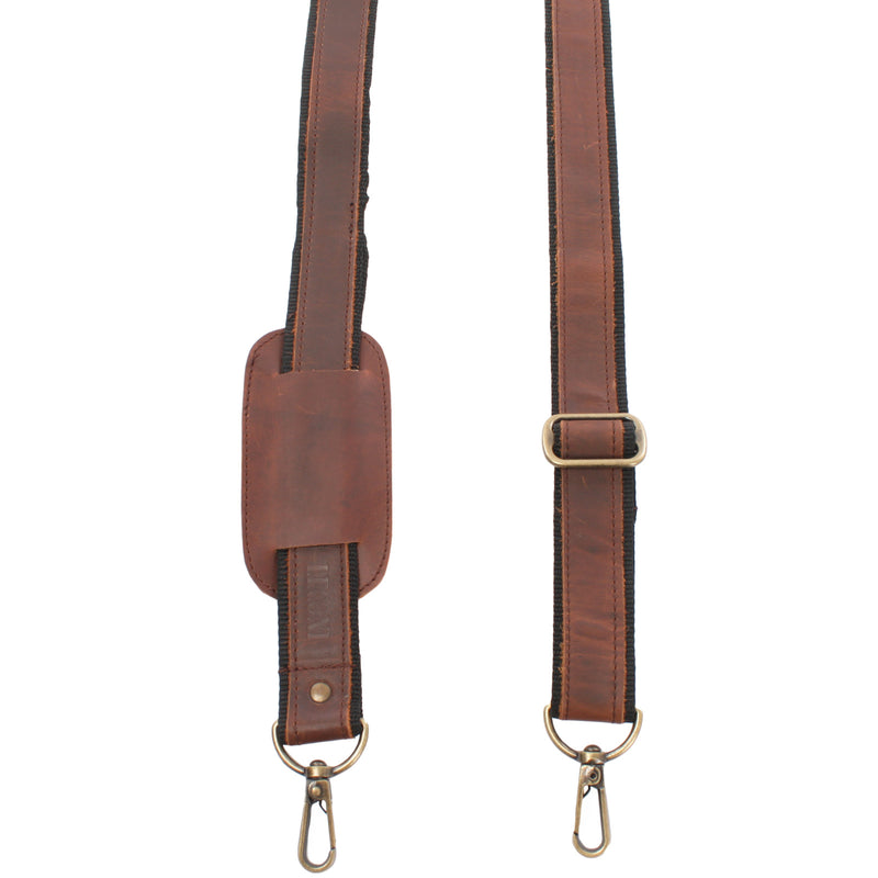 Leconi Trageriemen Leder braun - schwarz 150cm LEC-R2 Wochenangebot