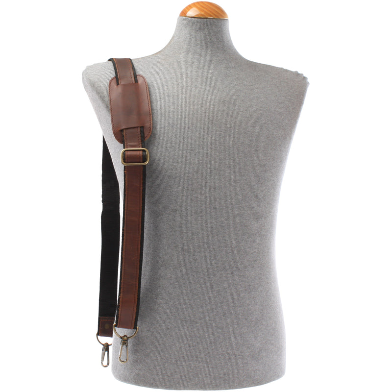 Leconi Trageriemen Leder braun - schwarz 150cm LEC-R2 Wochenangebot