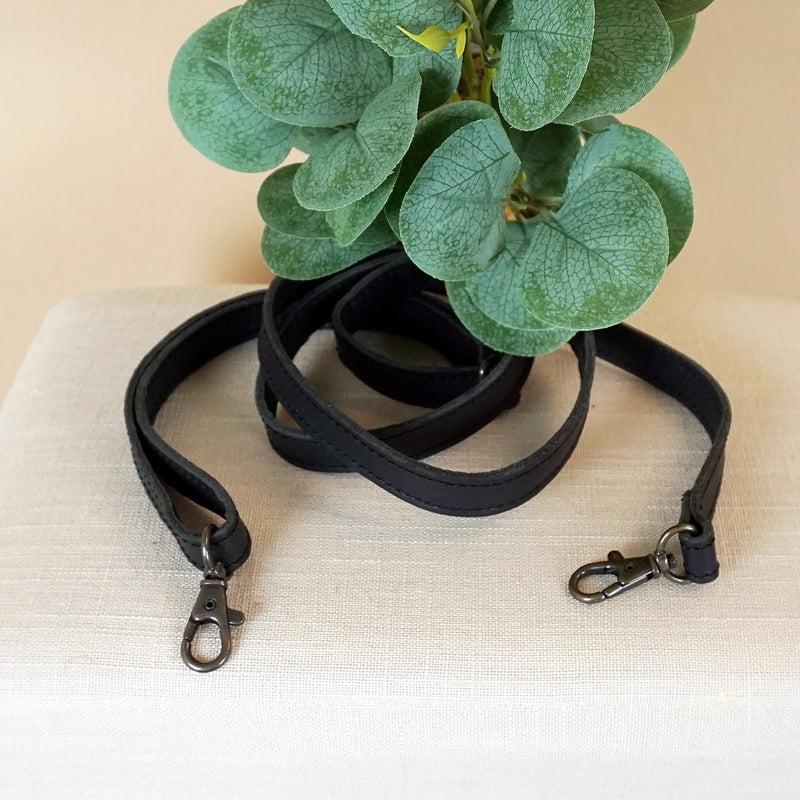 Leconi schmaler Trageriemen Schultergurt Leder 1,6cm x 150cm schwarz LEC-R8 Kostenlose Rückgabe