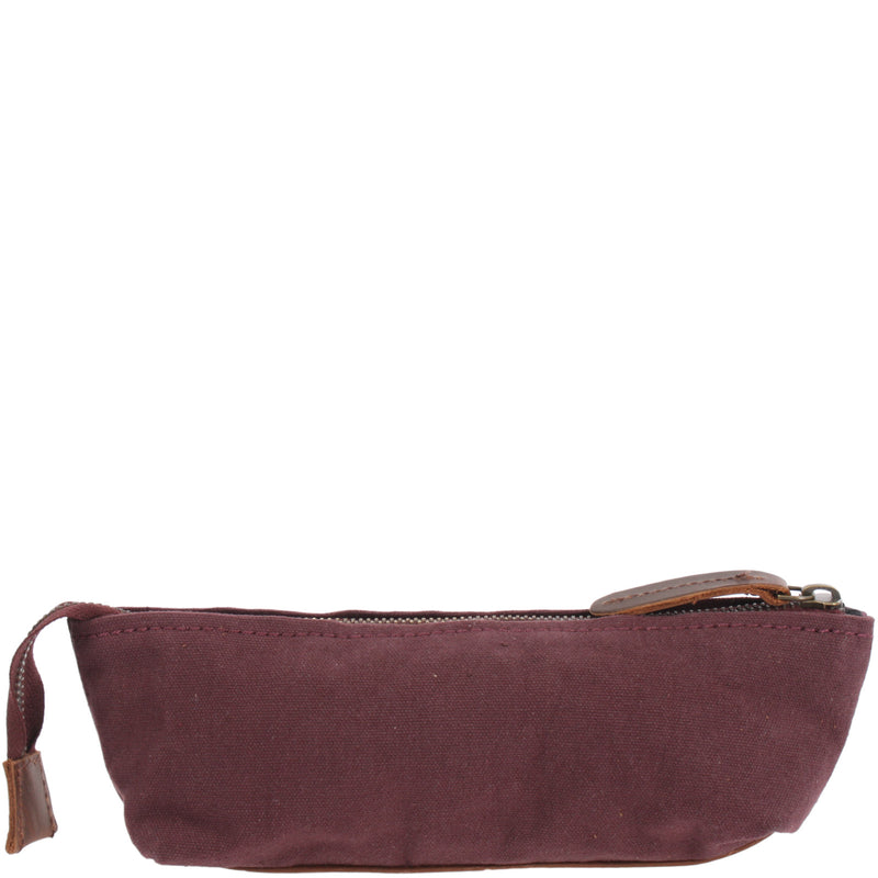 Leconi Stiftemappe Federtasche Stifteetui Federmappe Damen Herren Canvas Leder bordeaux LE9026 Letzte 3 Tage