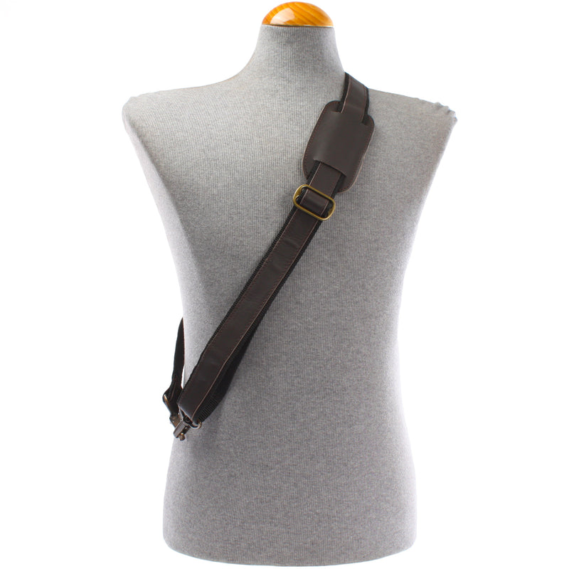 Leconi Trageriemen Leder dunkelbraun 115cm LEC-R1 Neueste Stile
