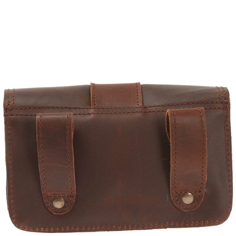 Leconi große Gürteltasche Bauchtasche Hüfttasche Damen Herren Rindsleder braun LE9030 Letzter Tag