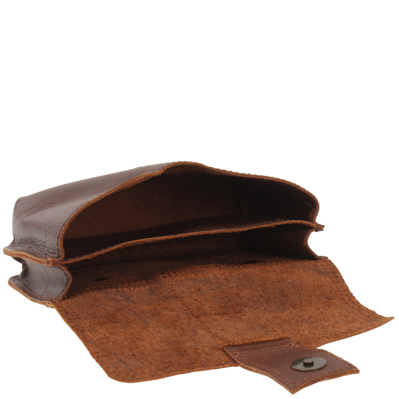 Leconi große Gürteltasche Bauchtasche Hüfttasche Damen Herren Rindsleder braun LE9030 Letzter Tag