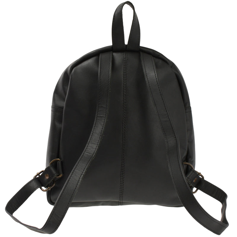 Leconi kleiner Rucksack Freizeitrucksack Lederrucksack Leder schwarz LE1011 Zeitbegrenzte Promotion