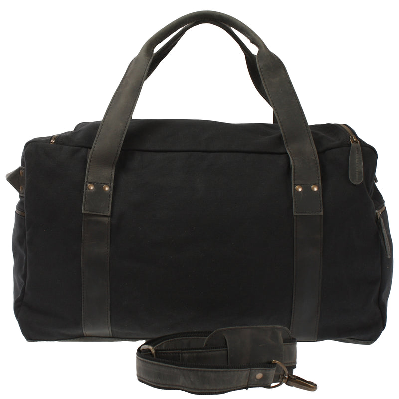 Leconi Weekender Sporttasche Reisetasche Damen Herren Leder Canvas schwarz LE2014 Bis zu 50% Rabatt
