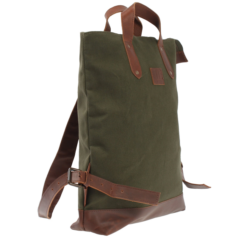Leconi Freizeitrucksack Rucksack DIN A4 Canvas Leder grün LE1021 Bis zu 60% Rabatt