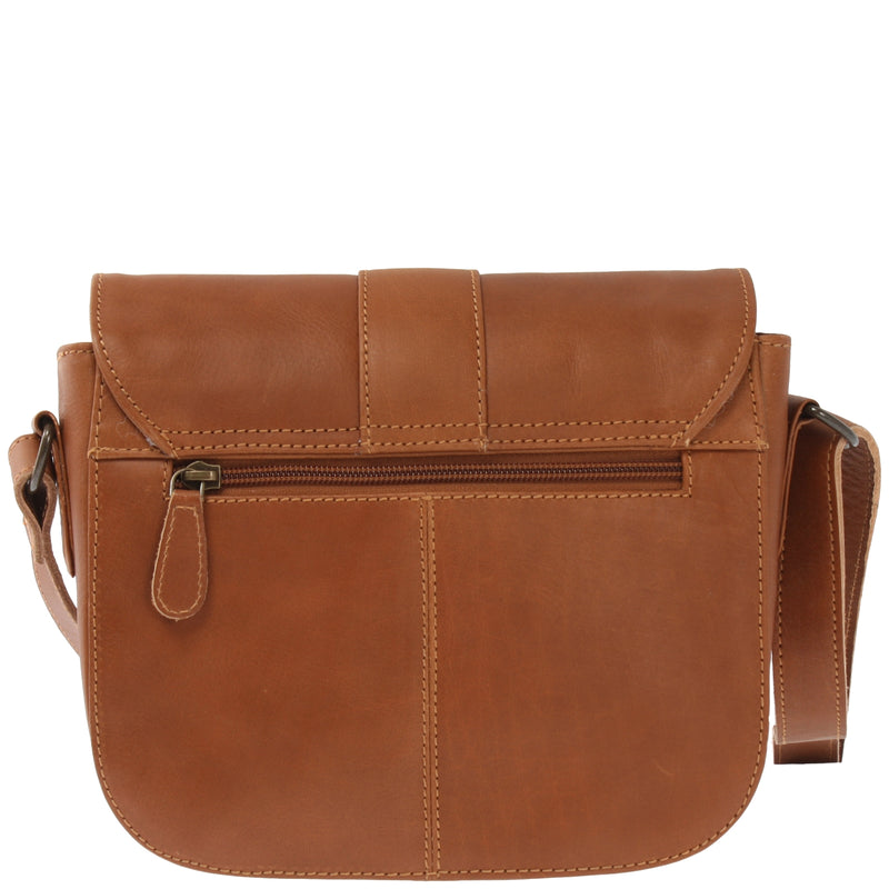 Leconi kleine Schultertasche Umhängetasche Damentasche Leder cognac LE0074 Nur für heute