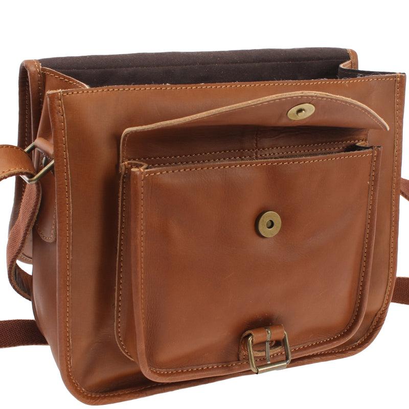 Leconi Umhängetasche Schultertasche Freizeittasche Büffelleder cognac LE3085 Discount Store für neue Produkte