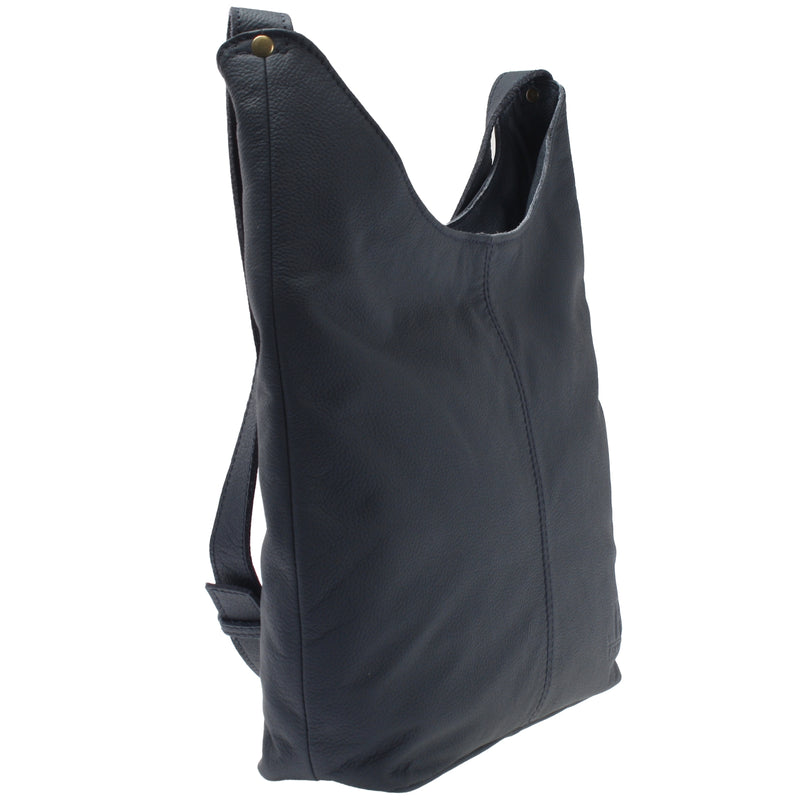 Leconi mittlere Umhängetasche Schultertasche Beuteltasche Damentasche Leder navy LE0072 Nur noch ein Tag übrig