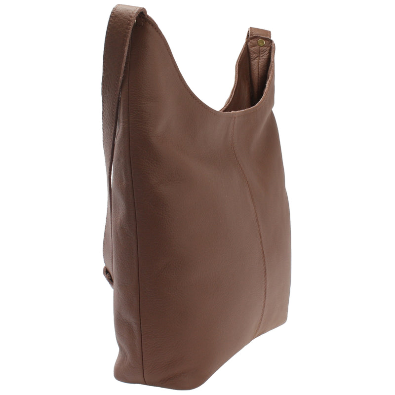Leconi mittlere Umhängetasche Schultertasche Beuteltasche Damentasche Leder rehbraun LE0072 Super Rabatt