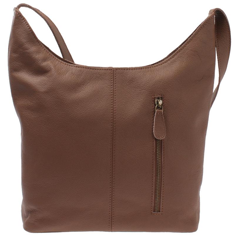 Leconi mittlere Umhängetasche Schultertasche Beuteltasche Damentasche Leder rehbraun LE0072 Super Rabatt