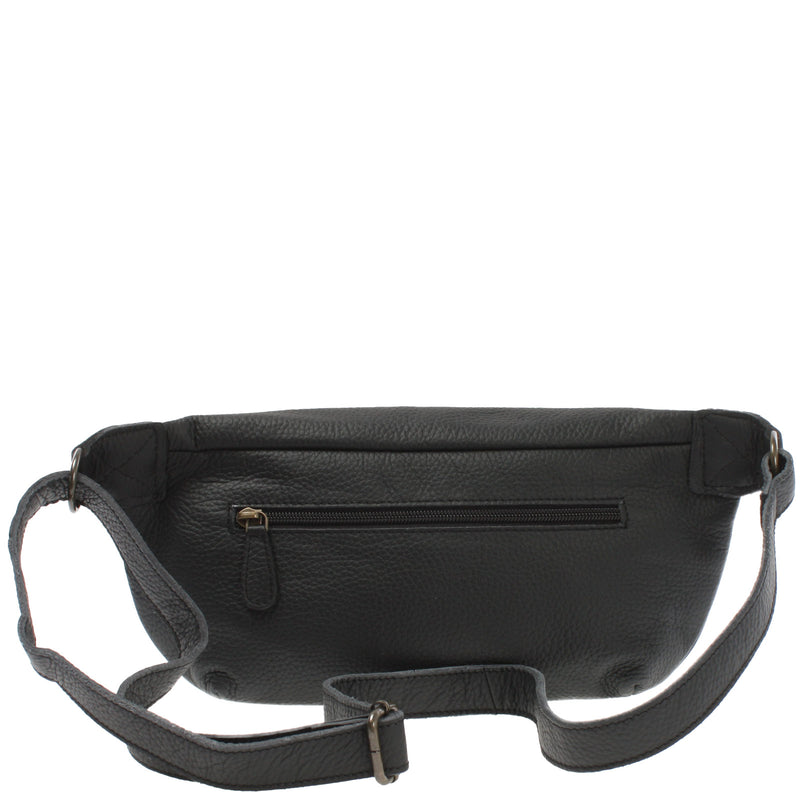 Leconi große Bauchtasche Umhängetasche Crossbody Ledertasche Leder schwarz LE3088 Clearance-Verkauf