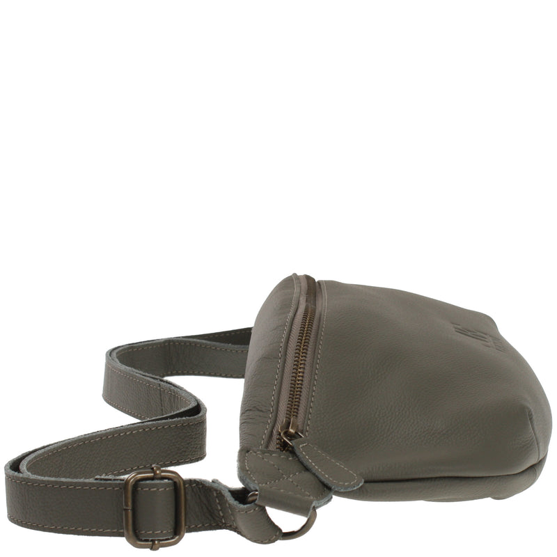 Leconi große Bauchtasche Umhängetasche Crossbody Ledertasche Leder oliv LE3088 Kostenloser Versand international