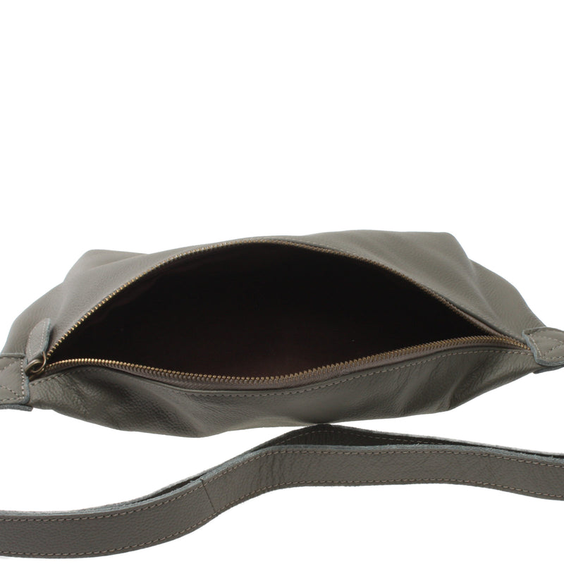 Leconi große Bauchtasche Umhängetasche Crossbody Ledertasche Leder oliv LE3088 Kostenloser Versand international
