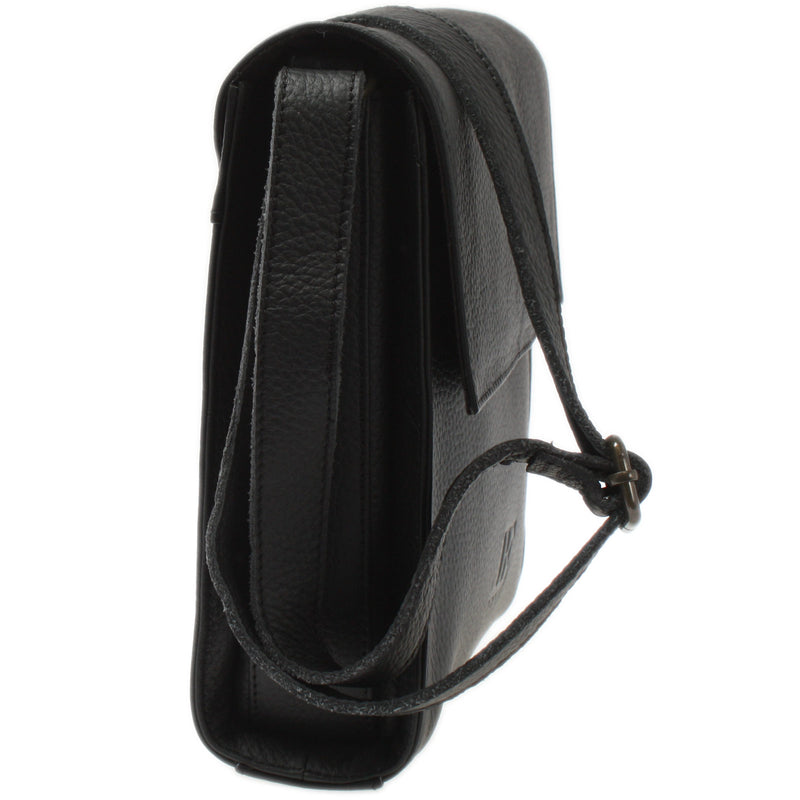 Leconi mittlere Schultertasche Umhängetasche Damentasche Leder schwarz LE3089 Begrenzt auf 3 Tage