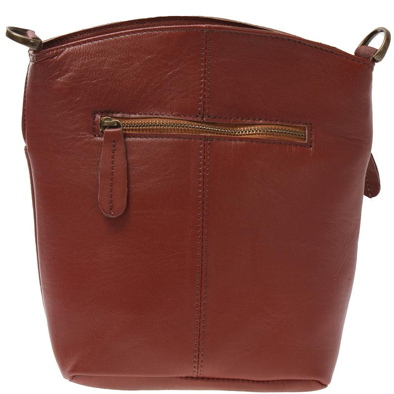 Leconi kleine Umhängetasche Schultertasche Freizeittasche Leder rotbraun LE3049 Black Friday Preise