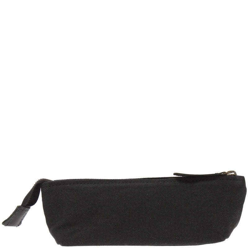 Leconi Stiftemappe Federtasche Stifteetui Federmappe Damen Herren Canvas Leder schwarz LE9026 Im Verkauf