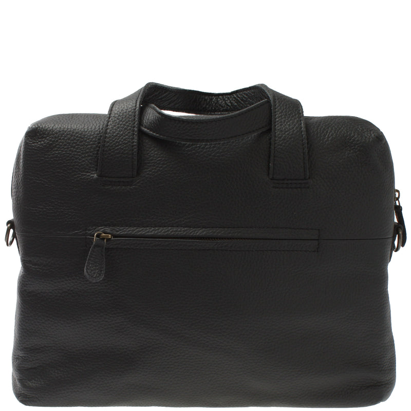 Leconi Schultertasche Henkeltasche Shopper DIN A4 Handtasche Damen Leder schwarz LE0059 zollfrei