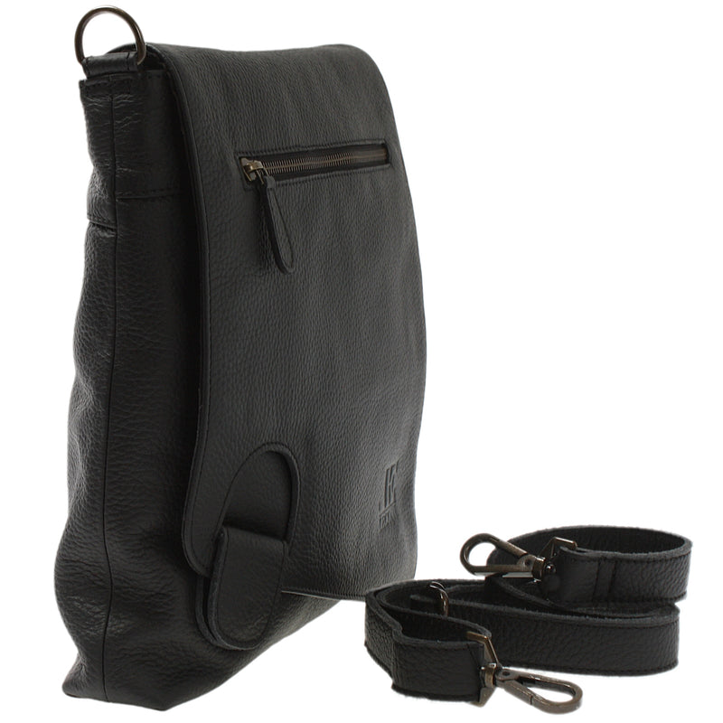 Leconi Umhängetasche Ledertasche Damen Schultertasche Leder schwarz LE3073 2025