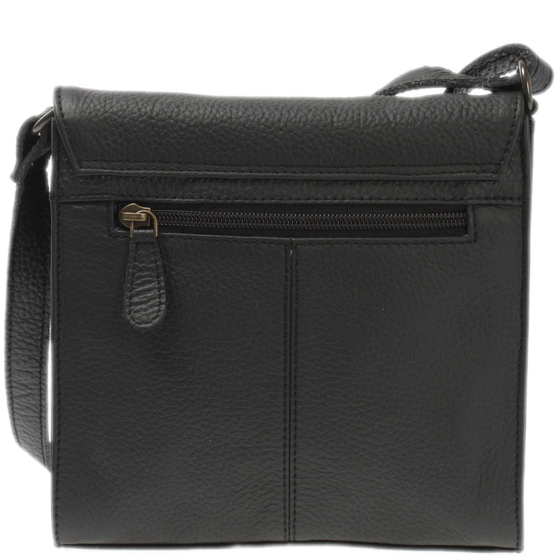 Leconi kleine Schultertasche Umhängetasche Damentasche Leder schwarz LE3082 Online