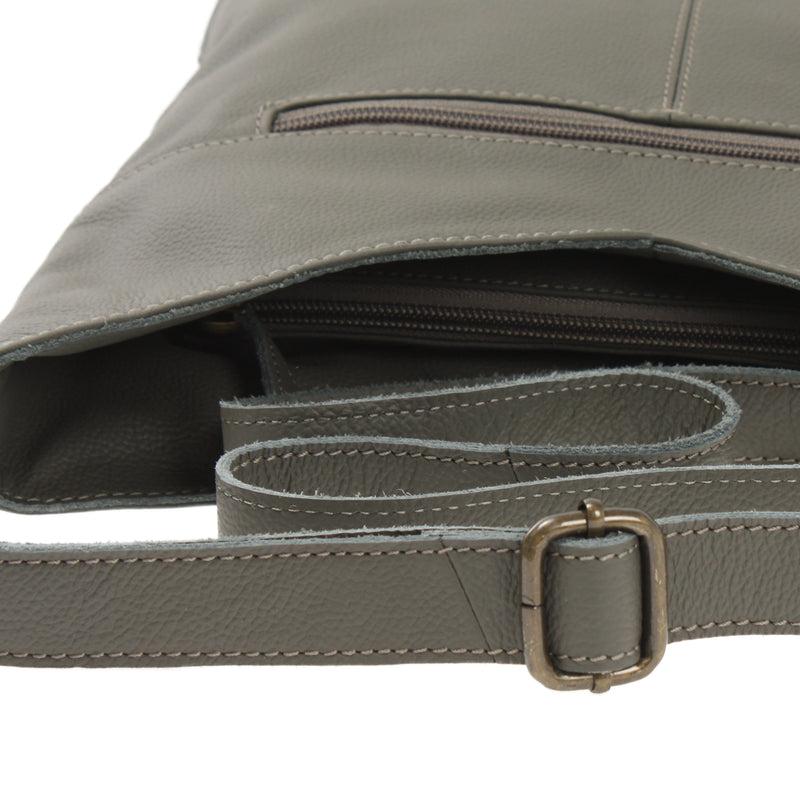 Leconi Damentasche Umhängetasche Handtasche Leder oliv LE0065 Auslauf