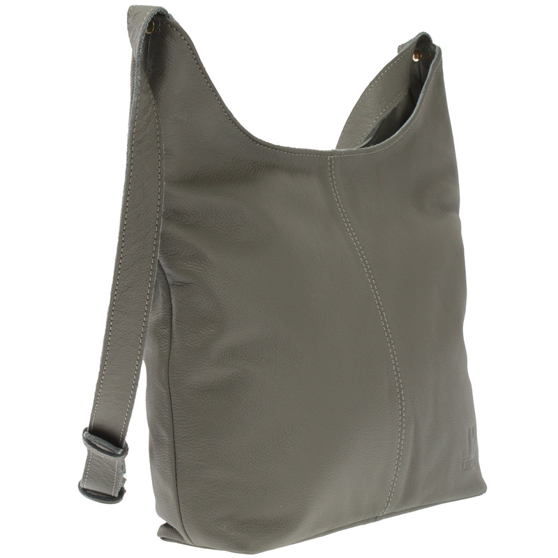 Leconi mittlere Umhängetasche Schultertasche Beuteltasche Damentasche Leder oliv LE0072 Hotsell