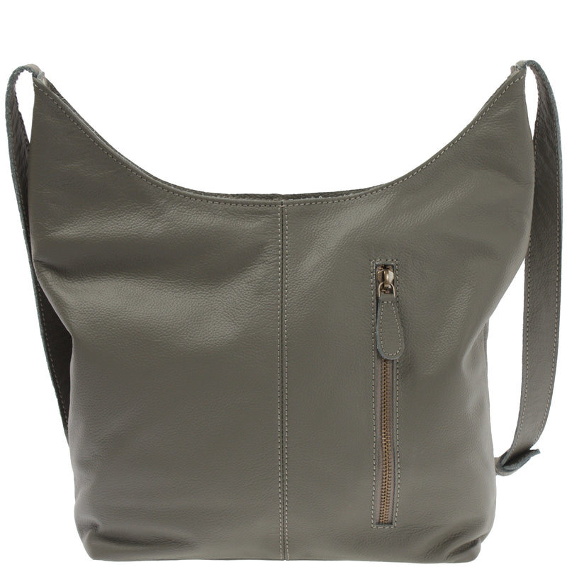 Leconi mittlere Umhängetasche Schultertasche Beuteltasche Damentasche Leder oliv LE0072 Hotsell