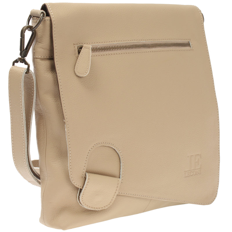 Leconi Umhängetasche Ledertasche Damen Schultertasche Leder sand LE3073 Günstiger Verkauf