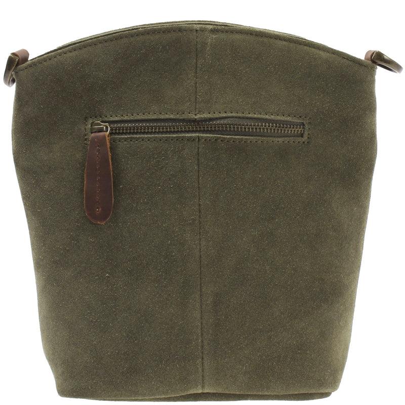 Leconi kleine Umhängetasche Schultertasche Freizeittasche Wildleder grün LE3049 Blitzverkäufe