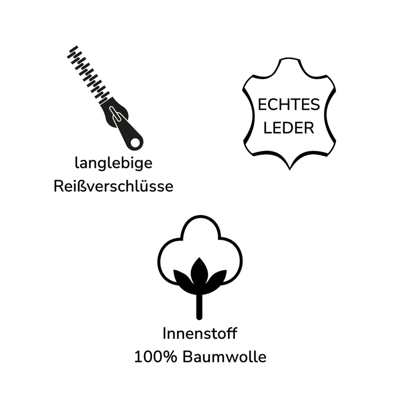 Leconi kleine Umhängetasche Damentasche Herrentasche Ledertasche schwarz LE3060 Rabatt