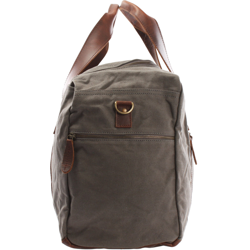 Leconi Weekender Sporttasche Reisetasche Damen Herren Leder Canvas grau LE2014 Versandkostenfrei
