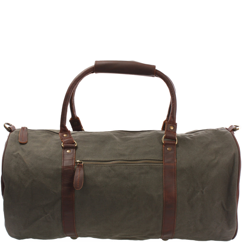 Leconi Weekender Reisetasche Sporttasche vintage Leder Canvas grün LE2004 Begrenztes Angebot